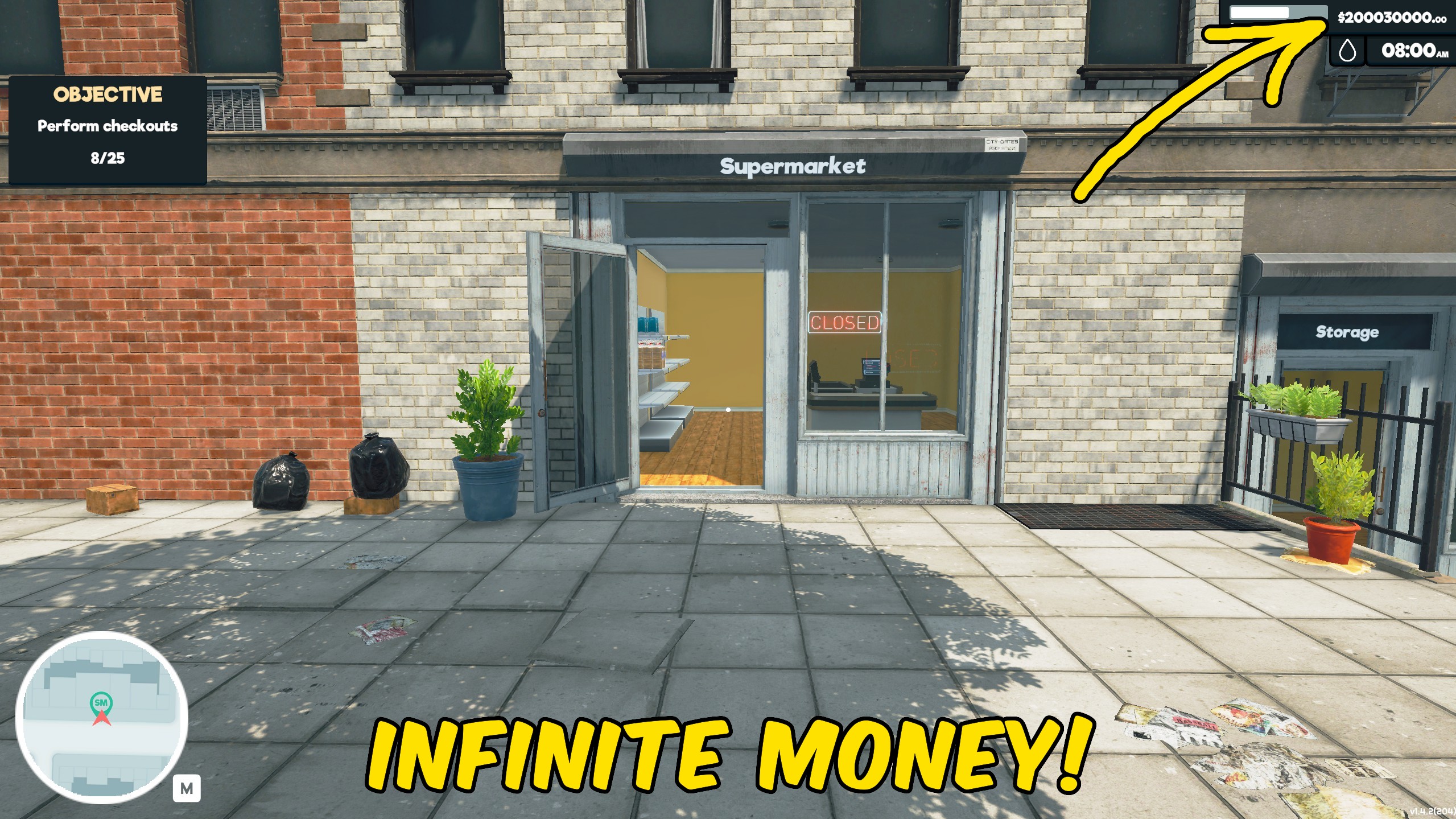 Supermarket Simulator — Give Money (screenshot 2)